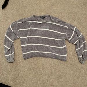 American eagle crop sweater striped